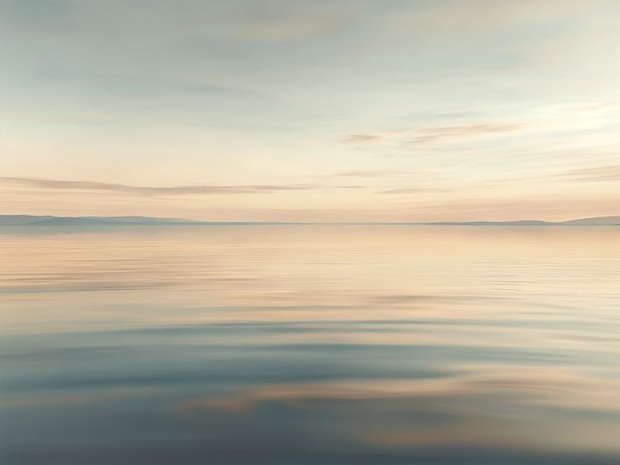Speilbilde i stille vann som reflekterer himmelen